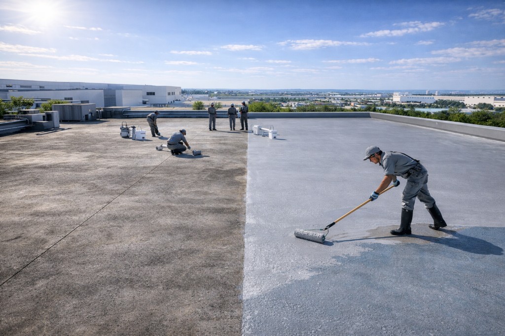 Concrete roof waterproofing